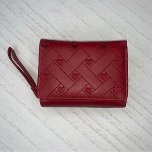 Heart Embroidered Faux Leather Bi-Fold Wallet‎